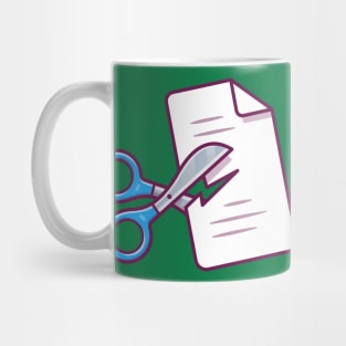 Scissor Cutting Paper Cartoon Mug